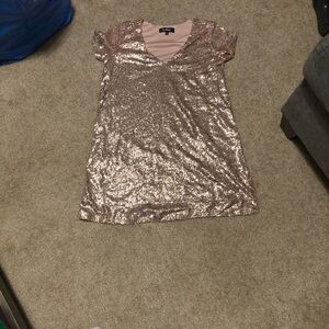 Lulu's Rose Gold Sequin Mini Dress